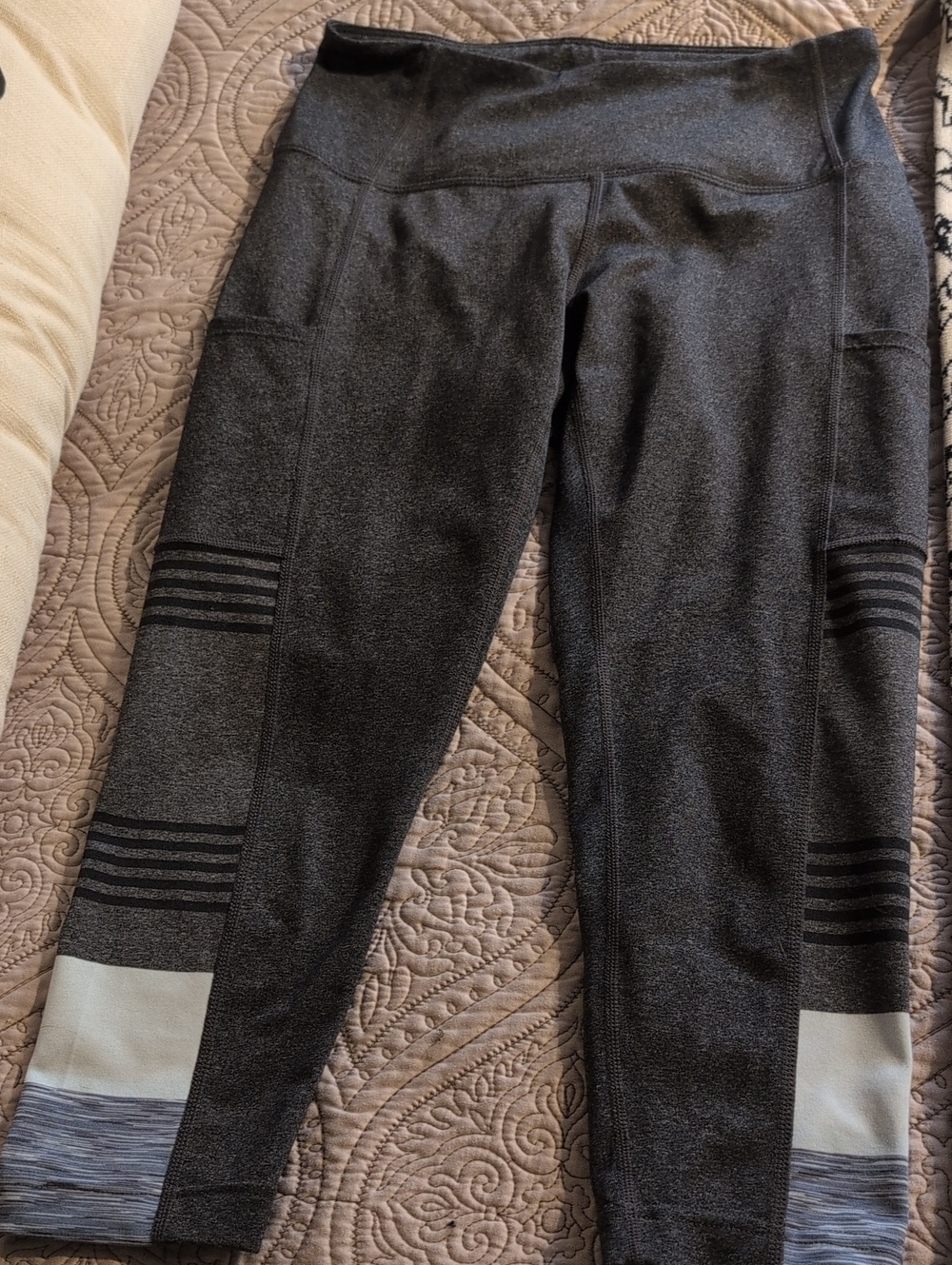 Prana Heather Charcoal Active Capris SMALL Two Outside Pockets, One Inside